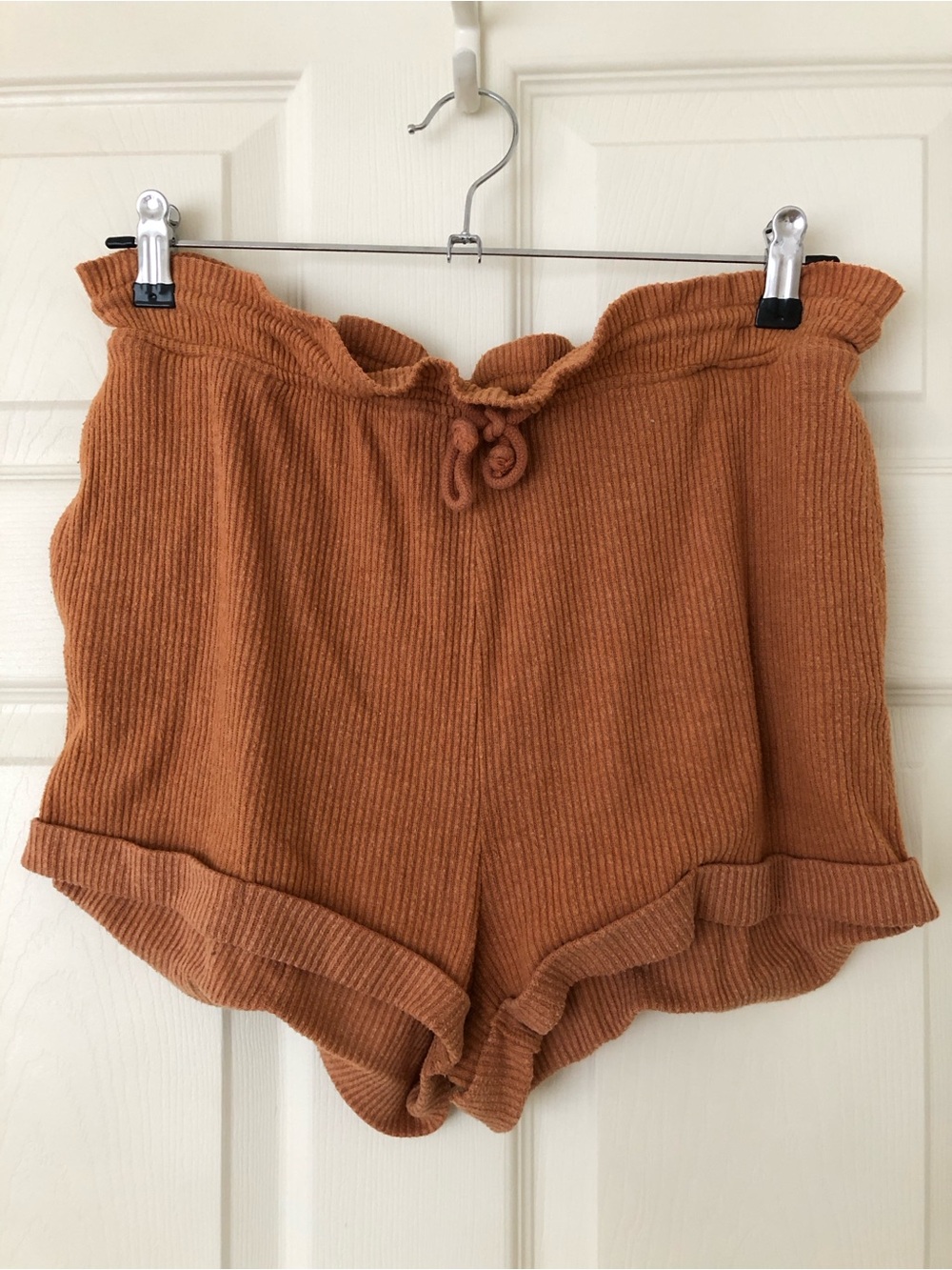 Out From Under for UO High Waisted Brielle Ribbed Knit Shorts Size Medium
